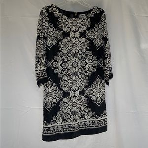 Black and white dress with 3/4 sleeves